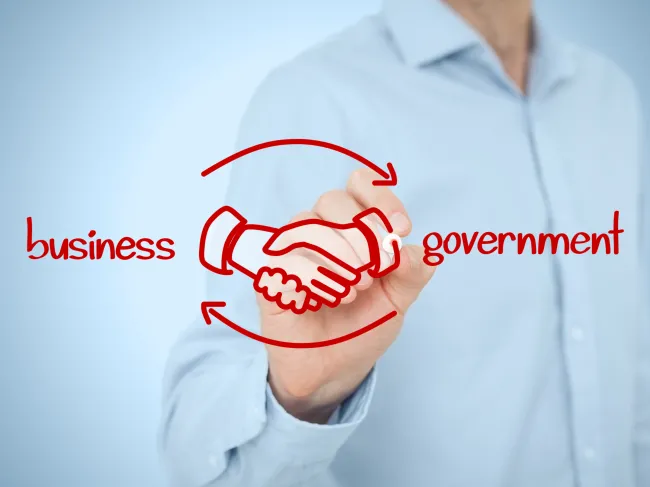 Business government handshake